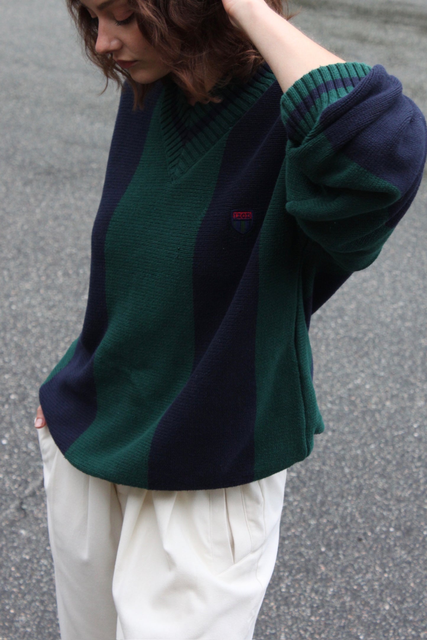 90s Izod Wide Striped Collegiate Knit