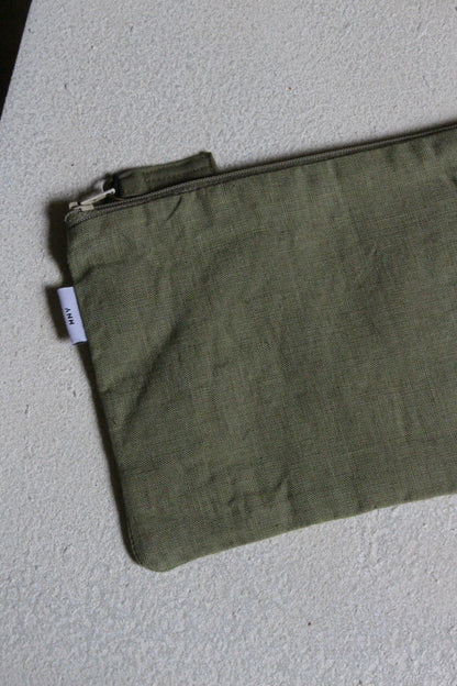 Simple Linen Zipper Pouch