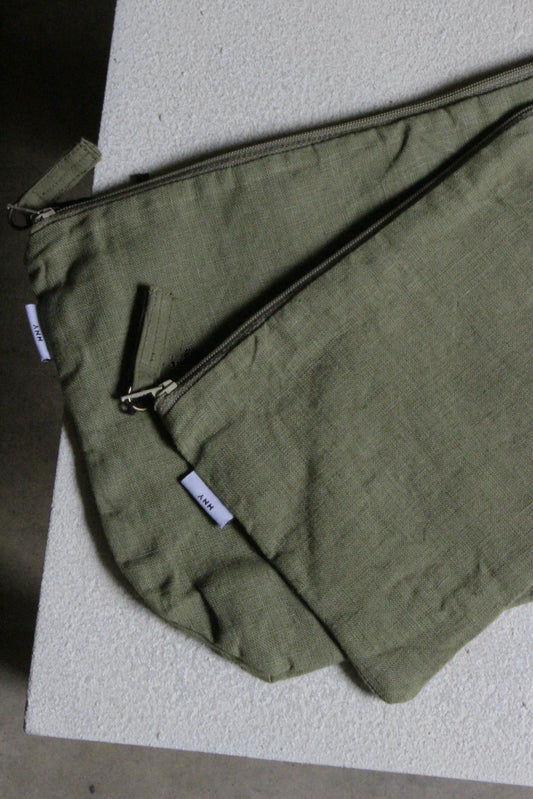 Simple Linen Zipper Pouch
