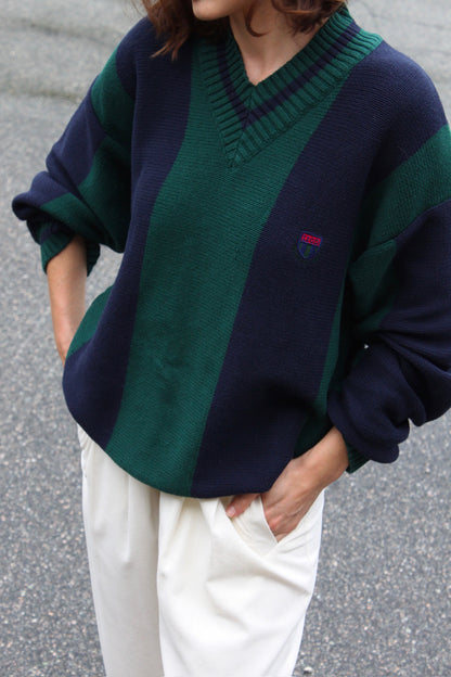 90s Izod Wide Striped Collegiate Knit