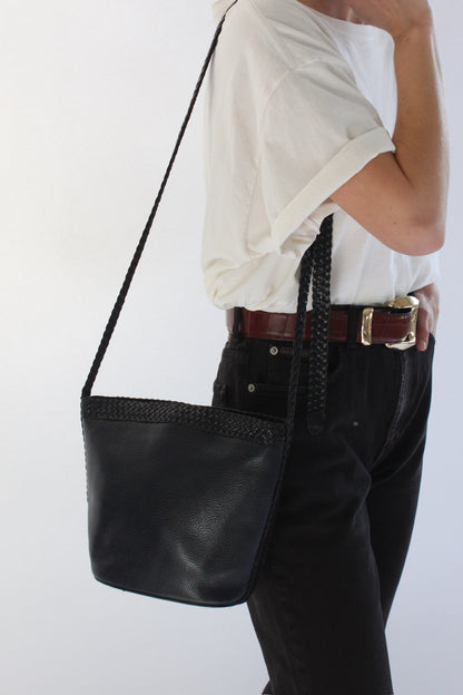 Lovely Vintage Braided Leather Shoulder Bag