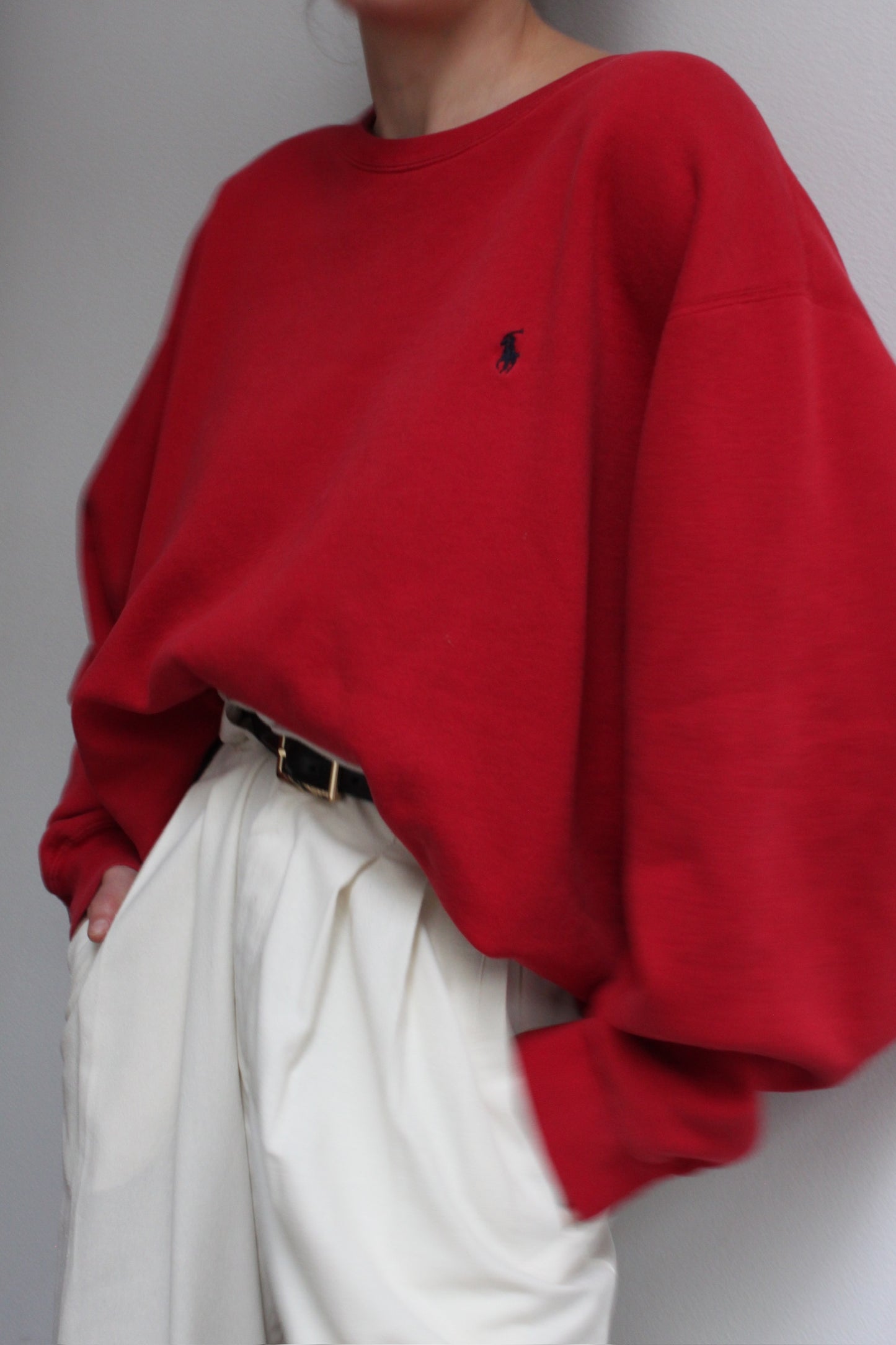 Ralph Lauren Faded Red Embroidered Sweatshirt