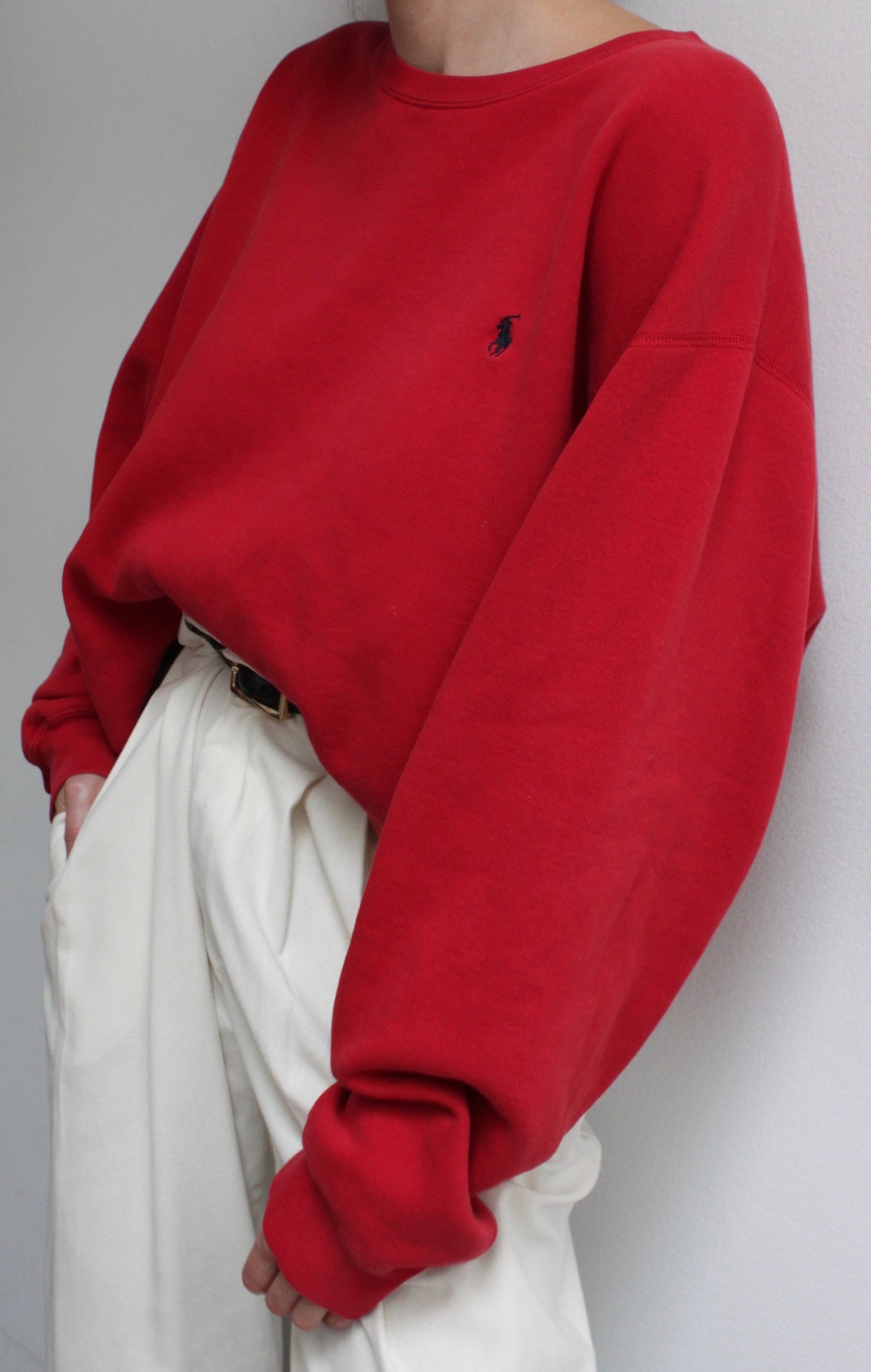 Ralph Lauren Faded Red Embroidered Sweatshirt