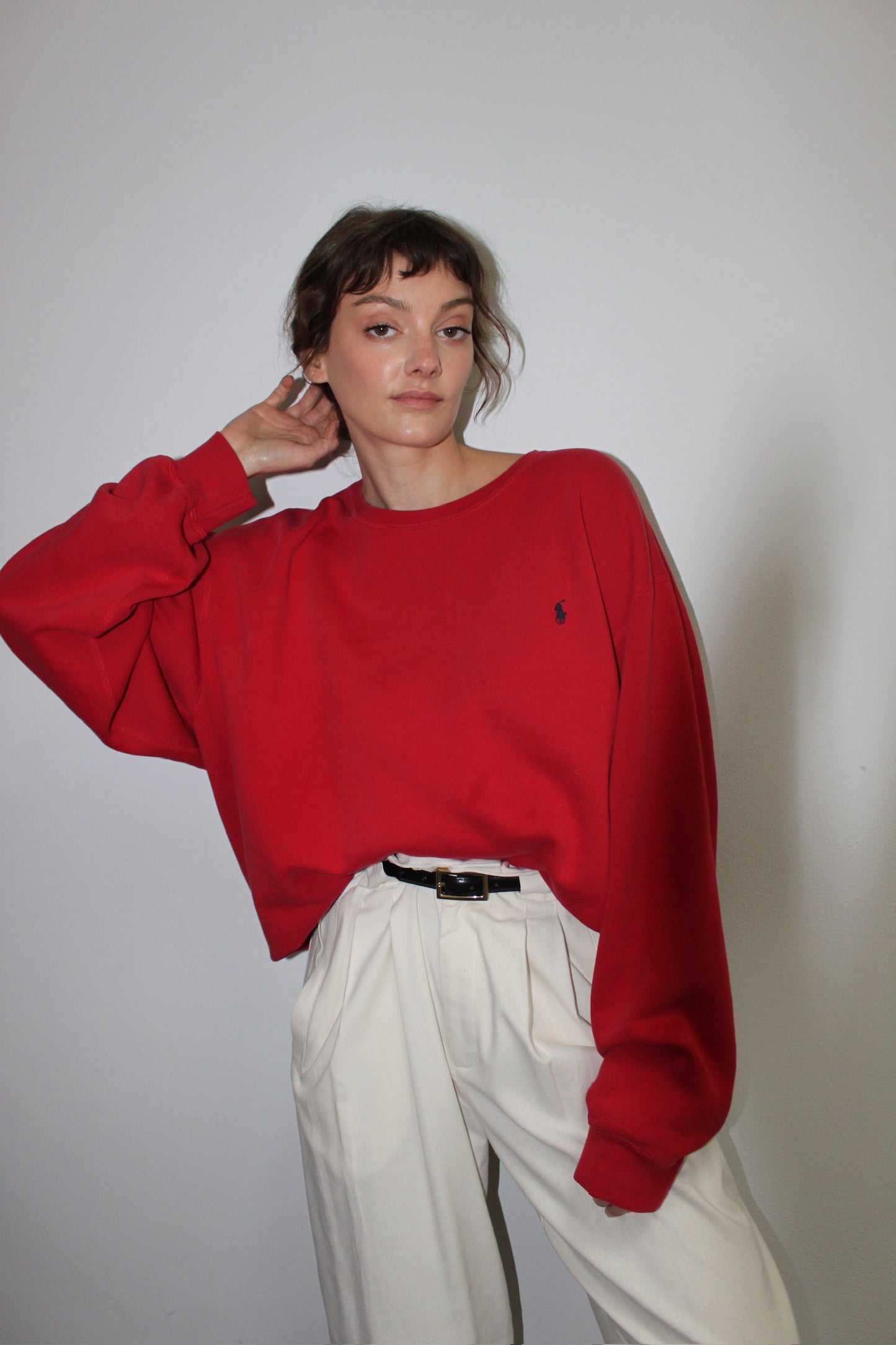 Ralph Lauren Faded Red Embroidered Sweatshirt