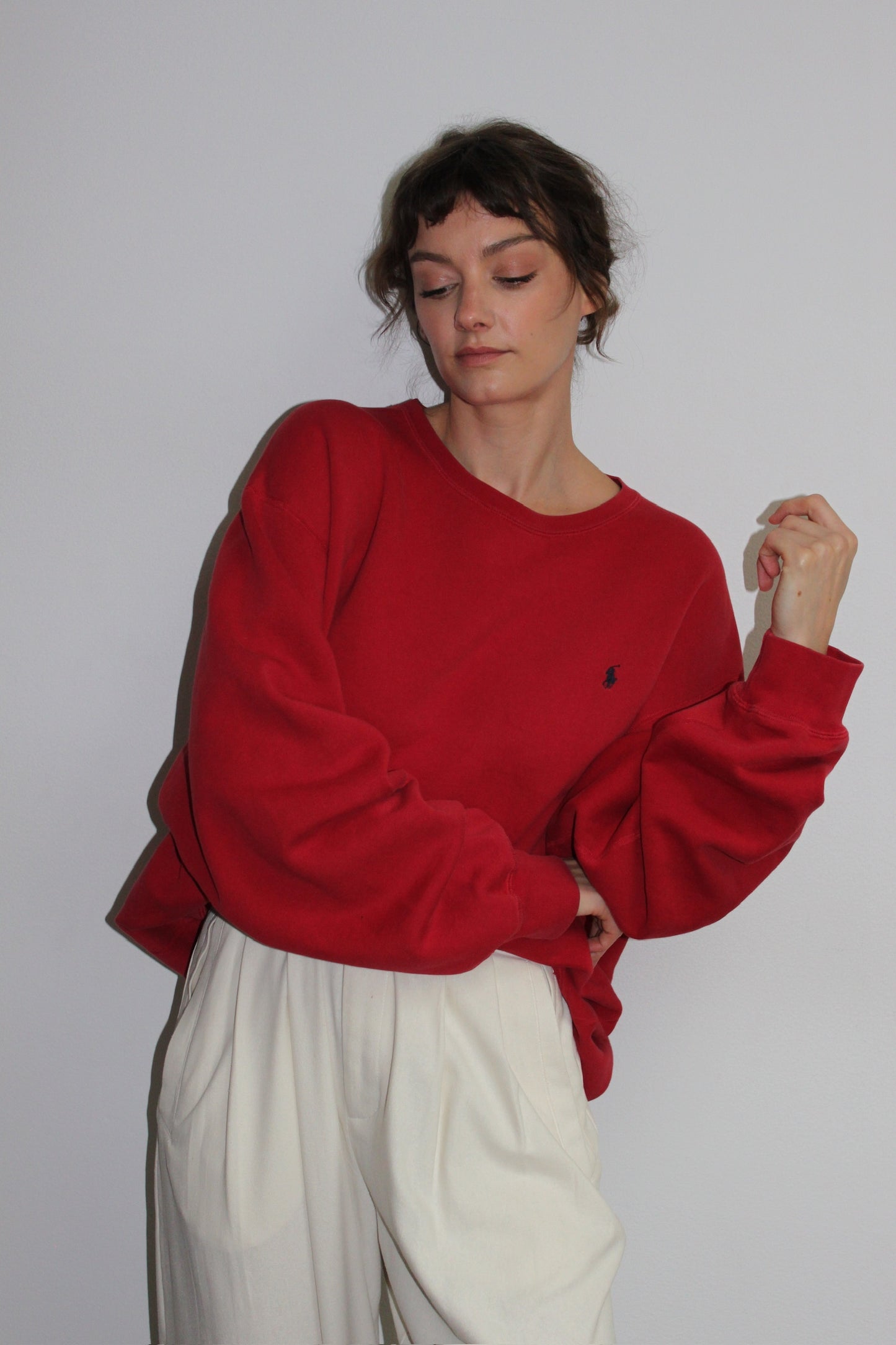 Ralph Lauren Faded Red Embroidered Sweatshirt