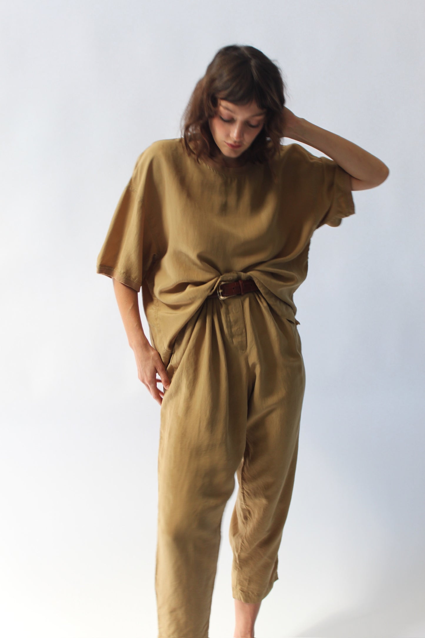 90s DKNY Dijon Silk Pant Set