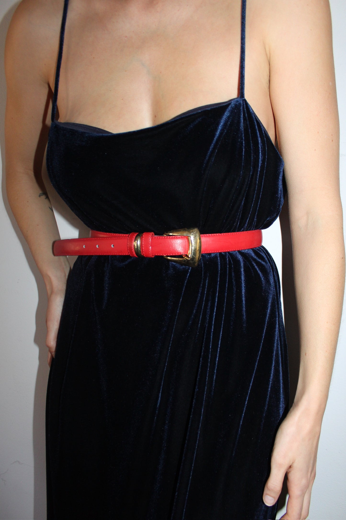 Vintage Poinsettia Leather Belt