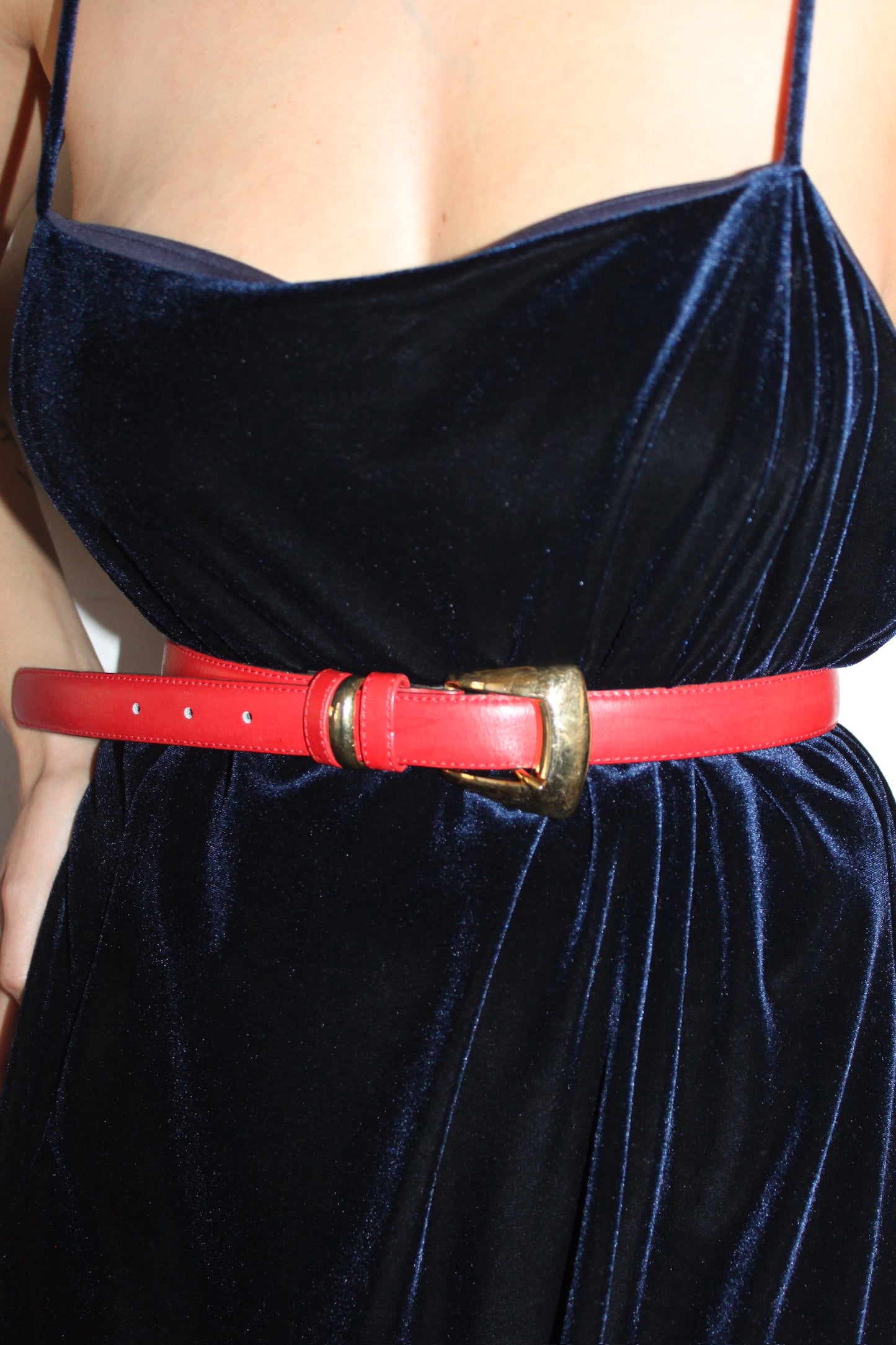 Vintage Poinsettia Leather Belt