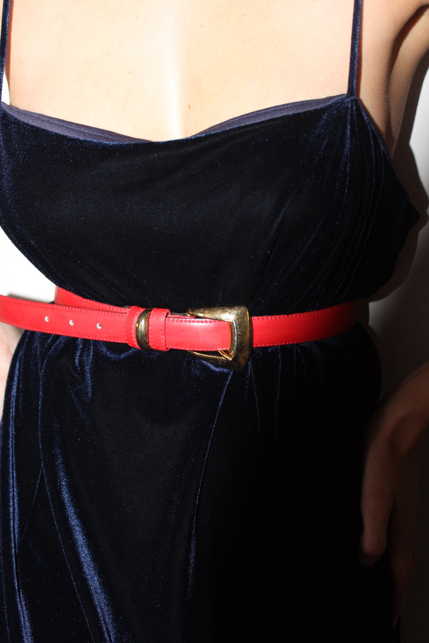 Vintage Poinsettia Leather Belt