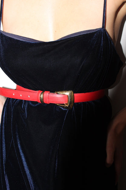 Vintage Poinsettia Leather Belt