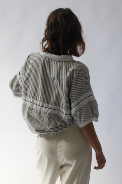 Vintage Christian Dior Slate Striped Popover