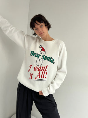 Vintage "Dear Santa" Raglan Sweatshirt