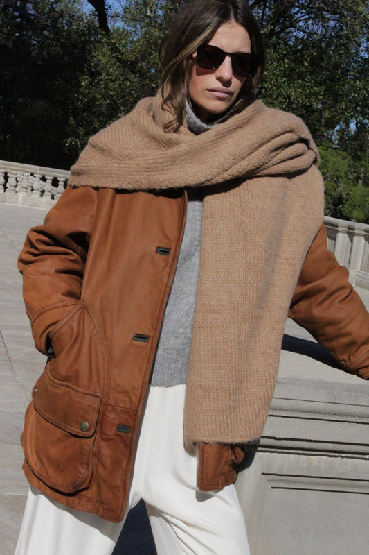 Ralphie Knitted Suri Alpaca Blanket Scarf