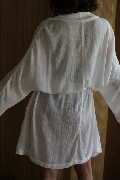 Jane Woven Mesh Robe Coat