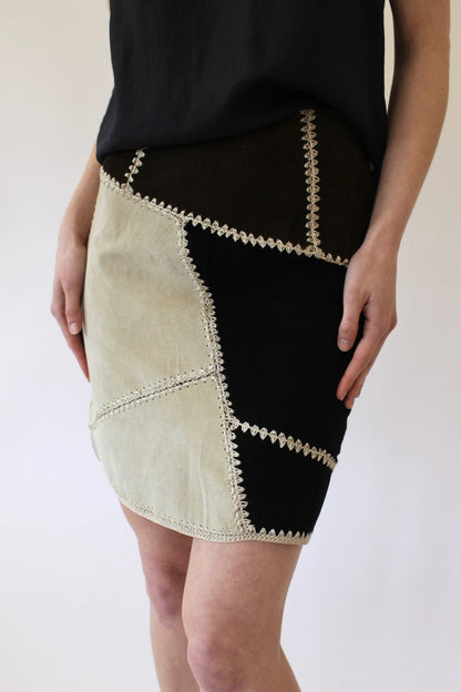 Favorite Vintage Suede Patchwork Skirt