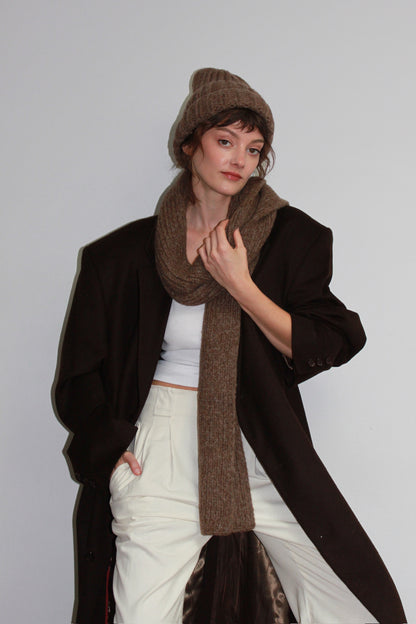 Vintage Espresso Wool & Cashmere Long Coat