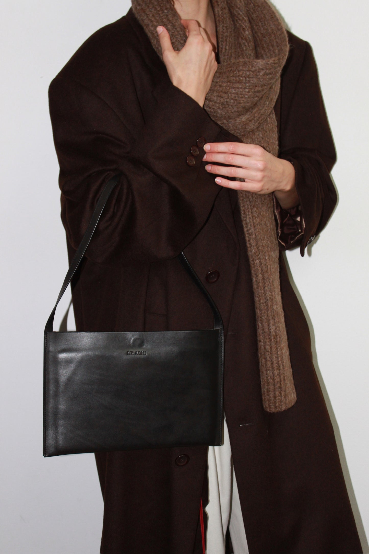 Vintage Espresso Wool & Cashmere Long Coat