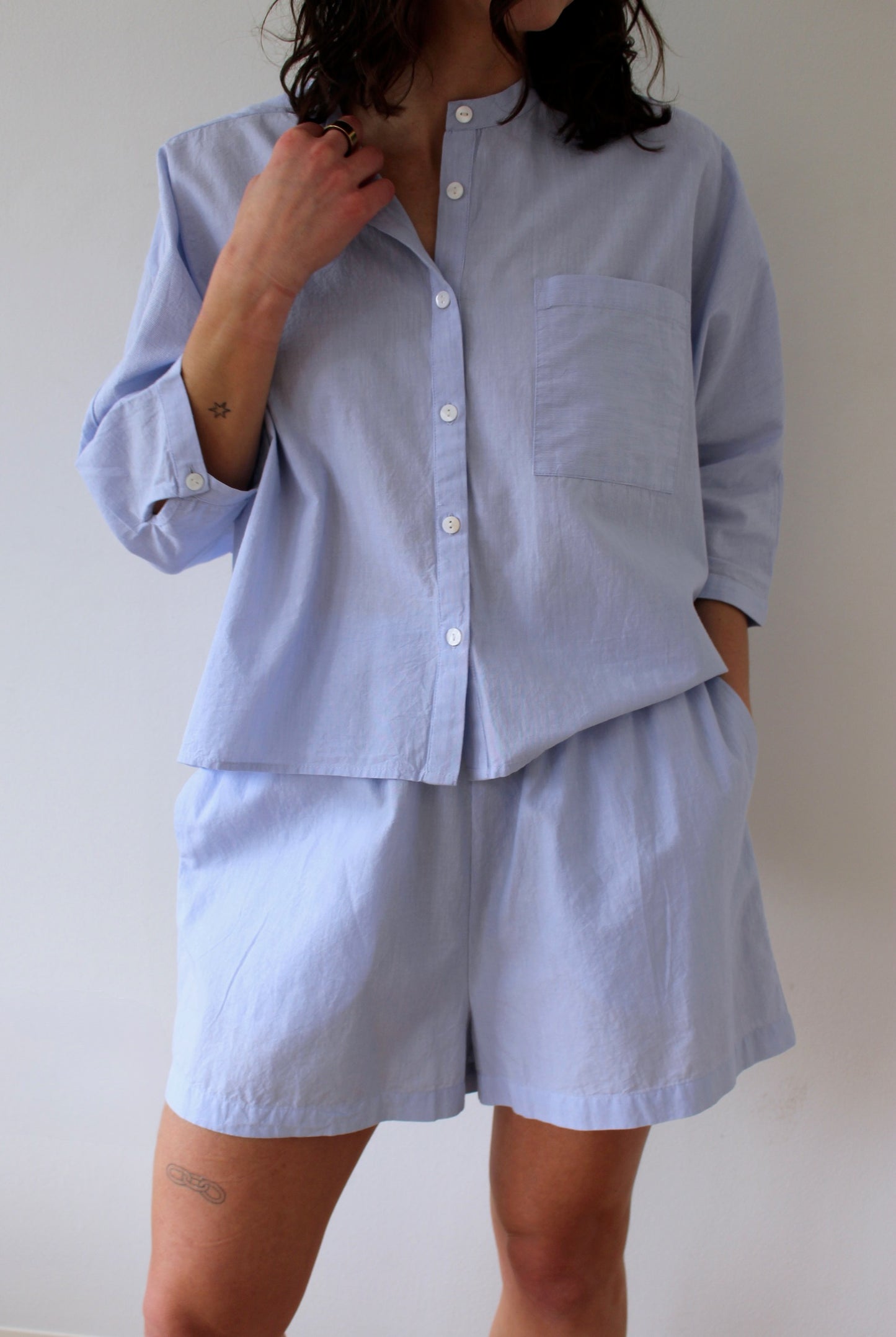 Adrian Pinstripe Cotton Top