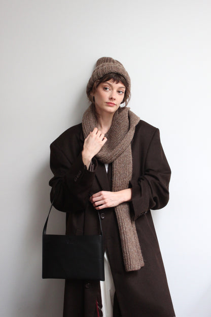 Vintage Espresso Wool & Cashmere Long Coat