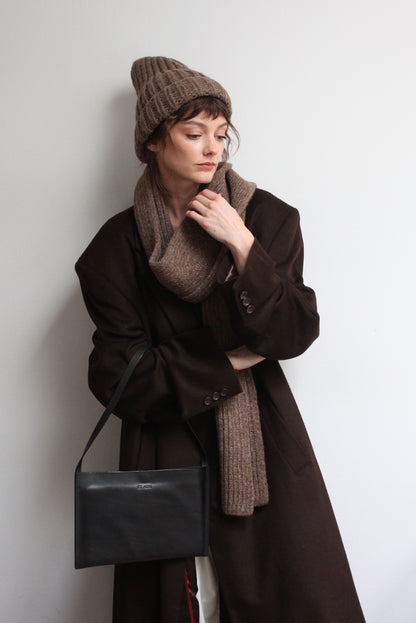 Vintage Espresso Wool & Cashmere Long Coat