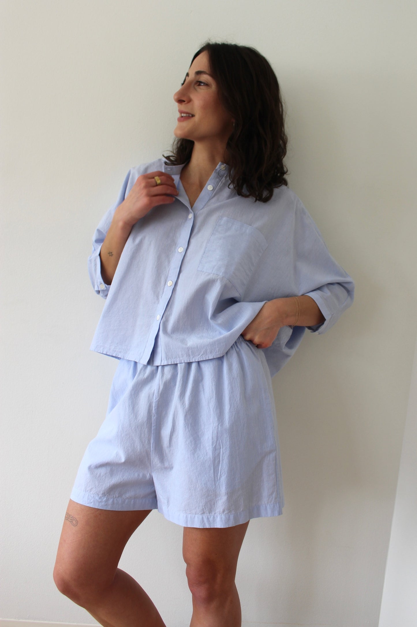 Adrian Pinstripe Cotton Top