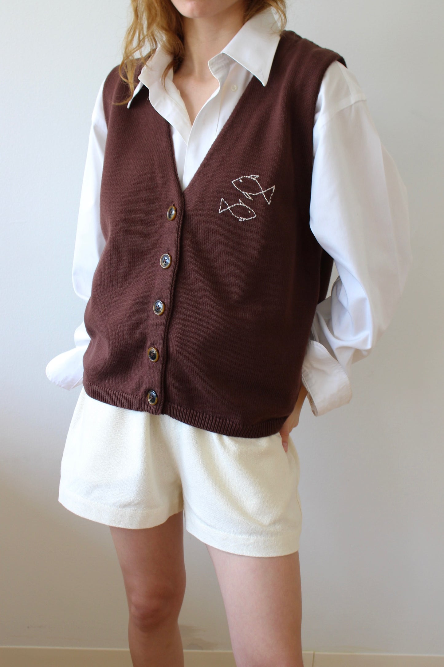 Wilson Embroidered Pima Cotton Vest