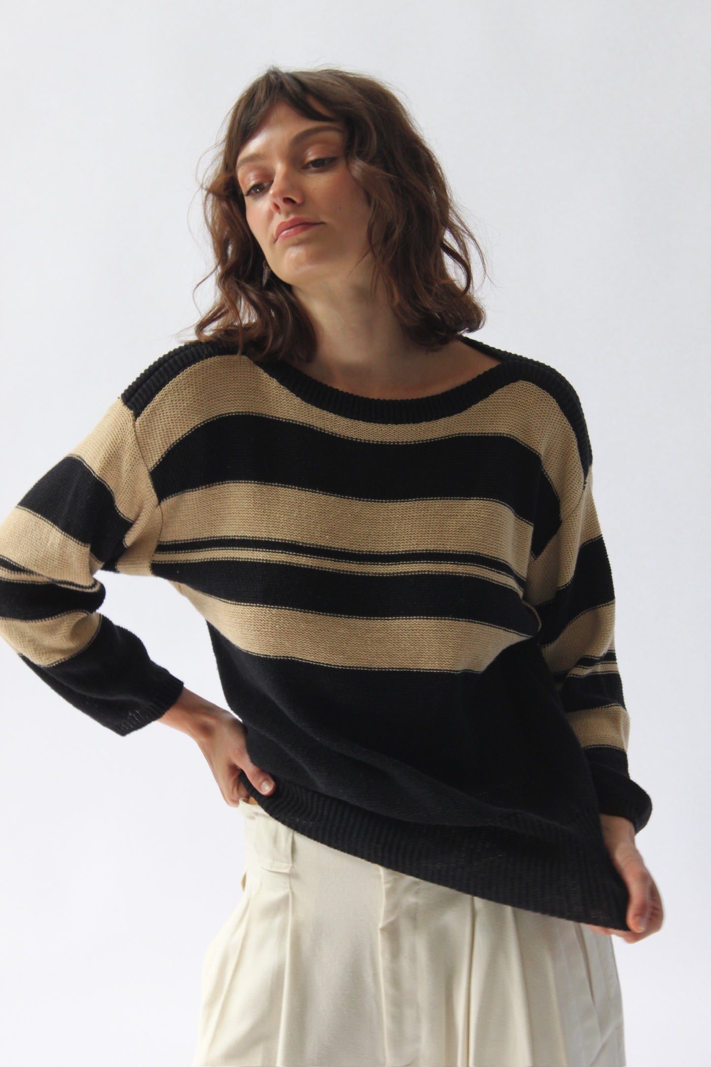 Vintage Christian Dior Striped Linen Knit