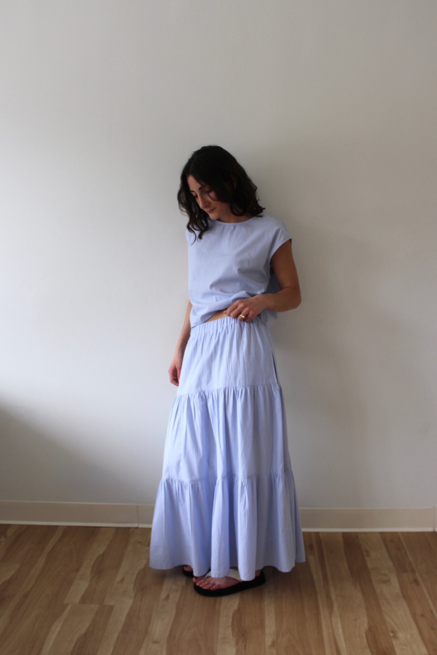 MiMi Pinstripe Cotton Skirt