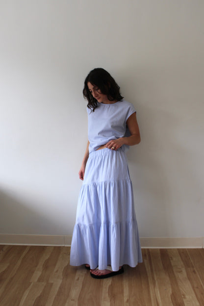 MiMi Pinstripe Cotton Skirt
