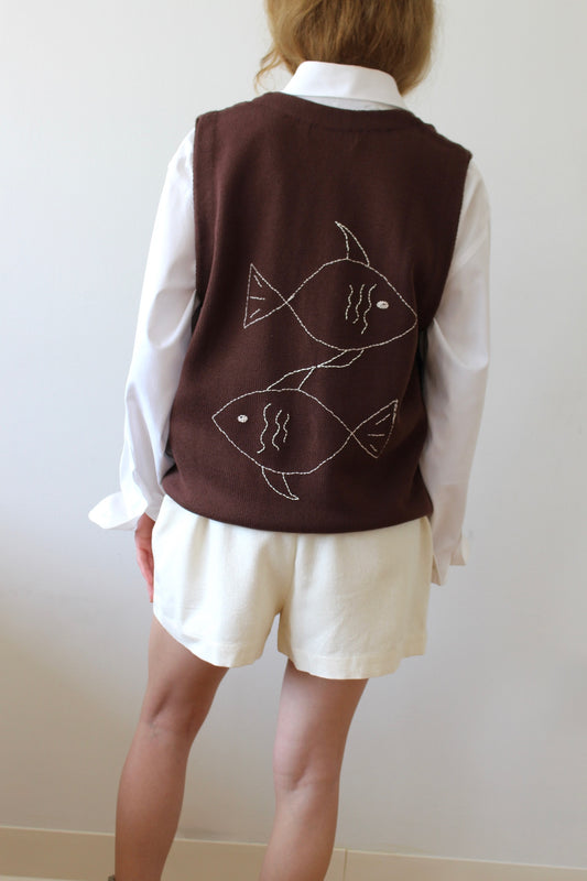 Wilson Embroidered Pima Cotton Vest