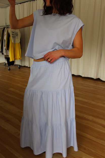 MiMi Pinstripe Cotton Skirt