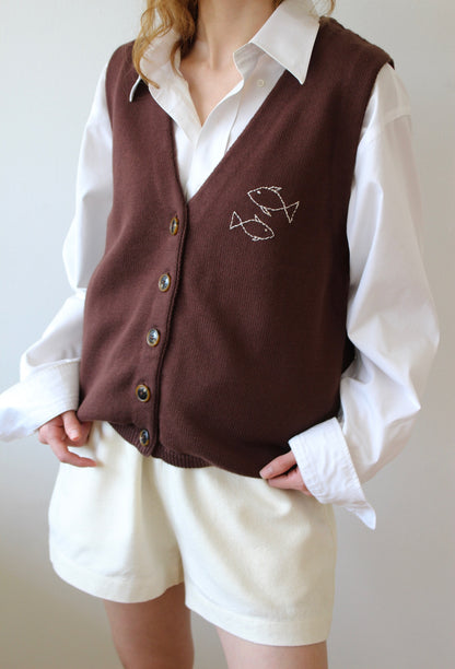 Wilson Embroidered Pima Cotton Vest