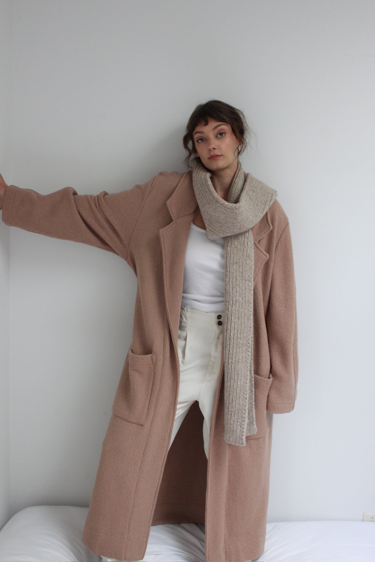 Beautiful Vintage Camel Tailored Wool Long Coat