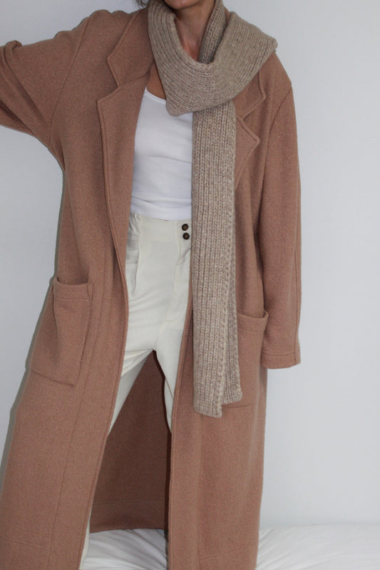 Beautiful Vintage Camel Tailored Wool Long Coat