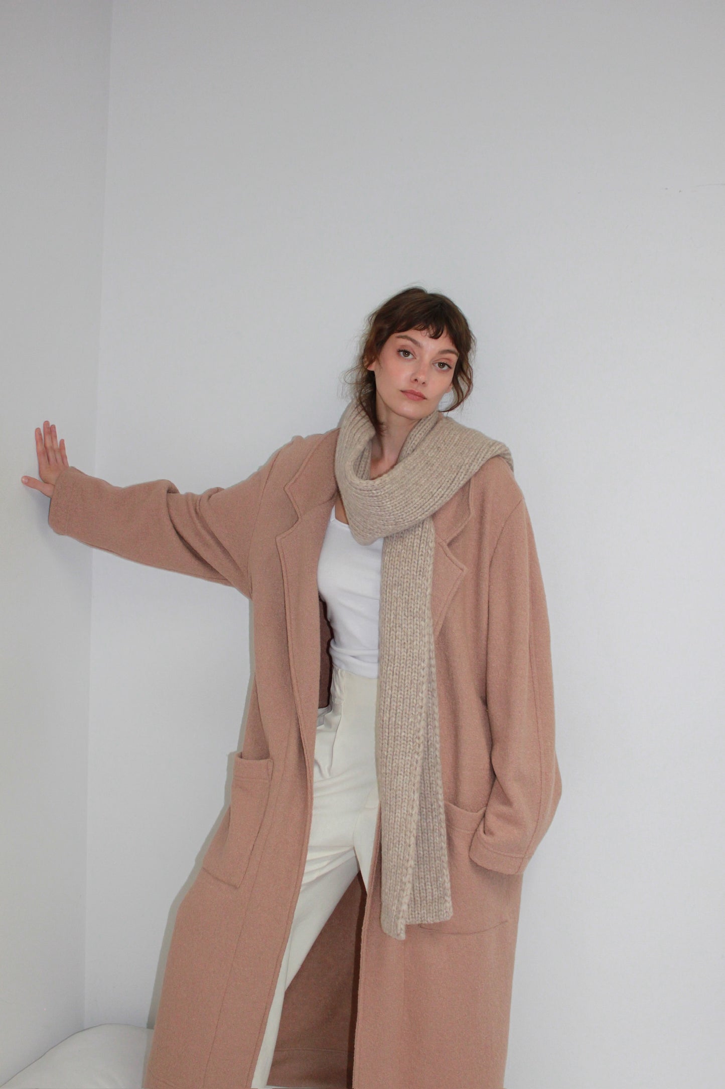 Beautiful Vintage Camel Tailored Wool Long Coat