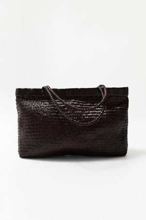 St. Agni Wide Bagu Woven Tote / Available in Black and Chocolate
