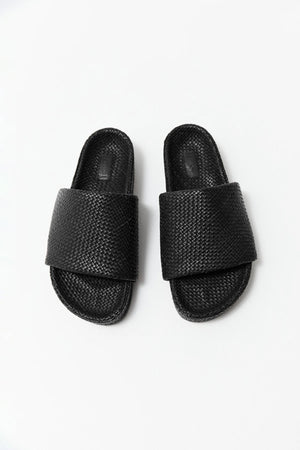 St. Agni Woven Everyday Flatform Slide / Available in Black and Chocolate