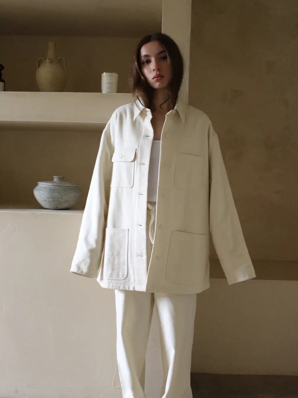 Maddox Woven Silk Chore Coat