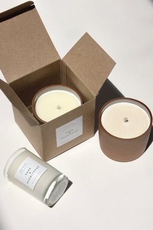 Sage & Eucalyptus Essential Oil Soy Candle / Available in White & Terracotta Ceramic