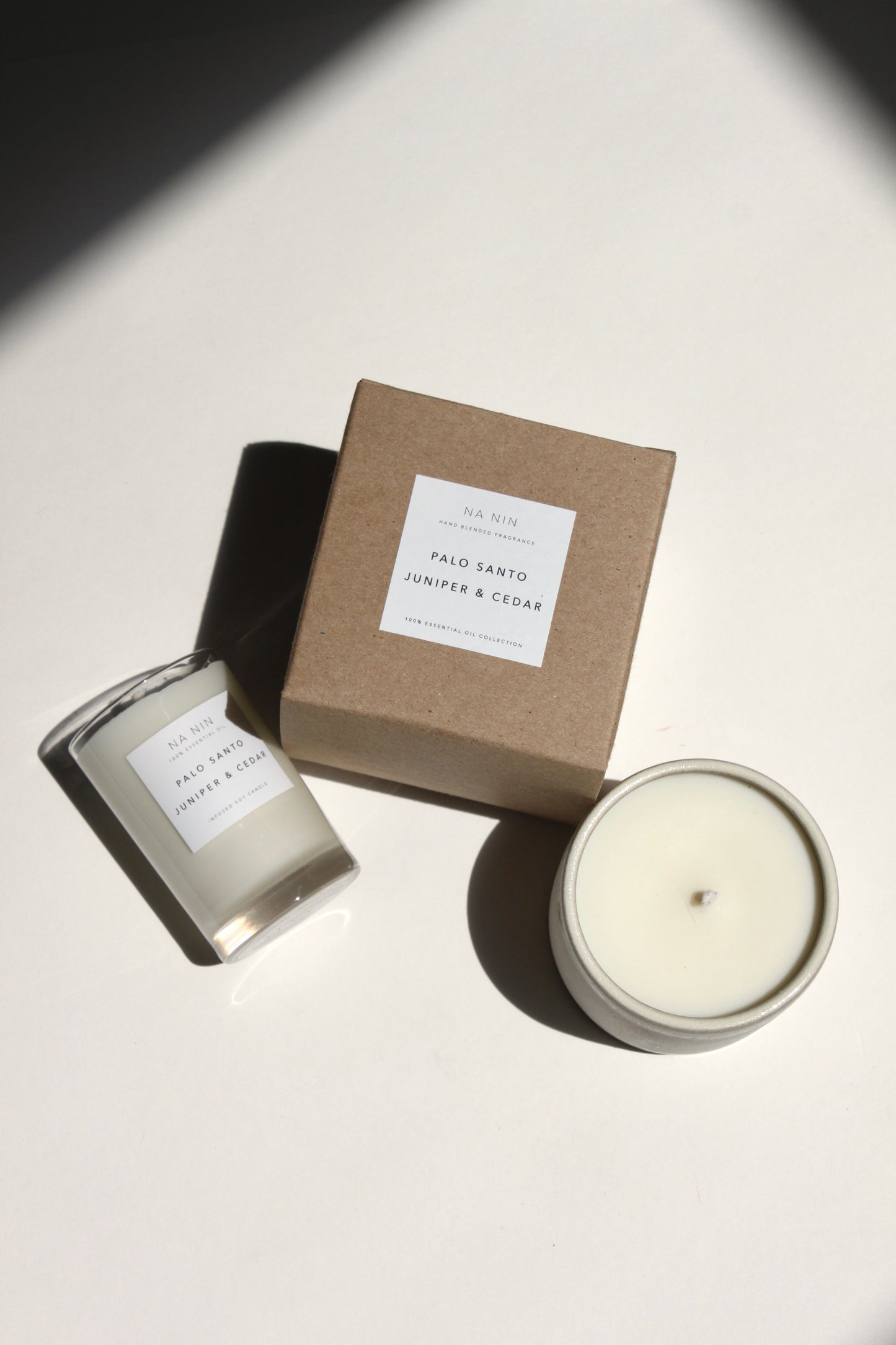 Palo Santo, Juniper, & Cedarwood Soy Candle / Available in White & Terracotta Ceramic