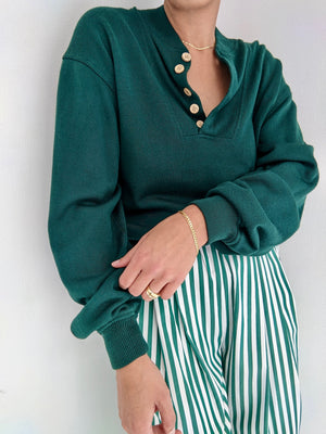 Lovely Vintage Evergreen Knit Henley