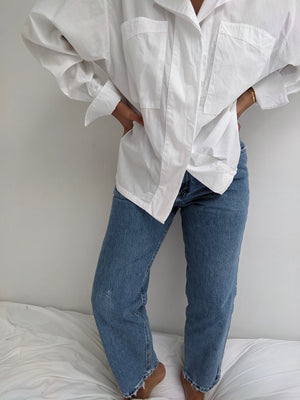 Distressed Vintage Medium-Wash Lee Jeans