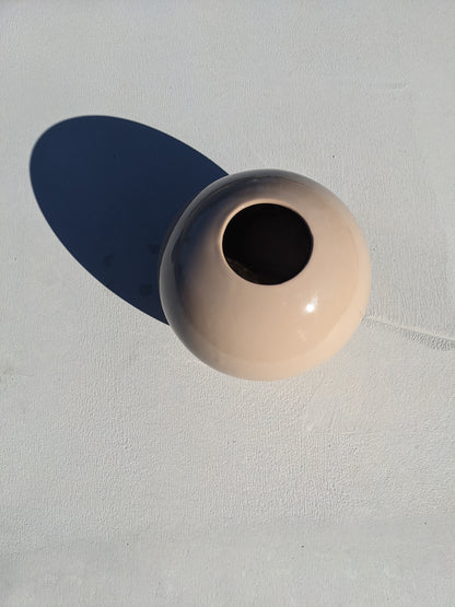 Vintage Taupe Ceramic Sphere Vase