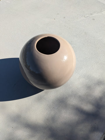 Vintage Taupe Ceramic Sphere Vase