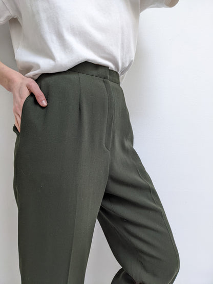 Vintage Olive Wool Trousers