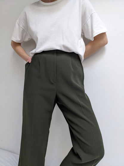 Vintage Olive Wool Trousers