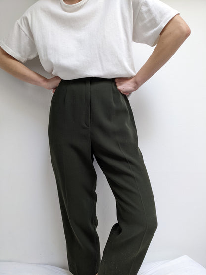 Vintage Olive Wool Trousers