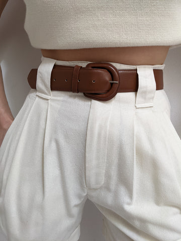 Vintage Hazelnut Smooth Leather Belt