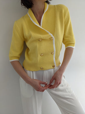 Lovely Vintage Lemon Knit Cardigan