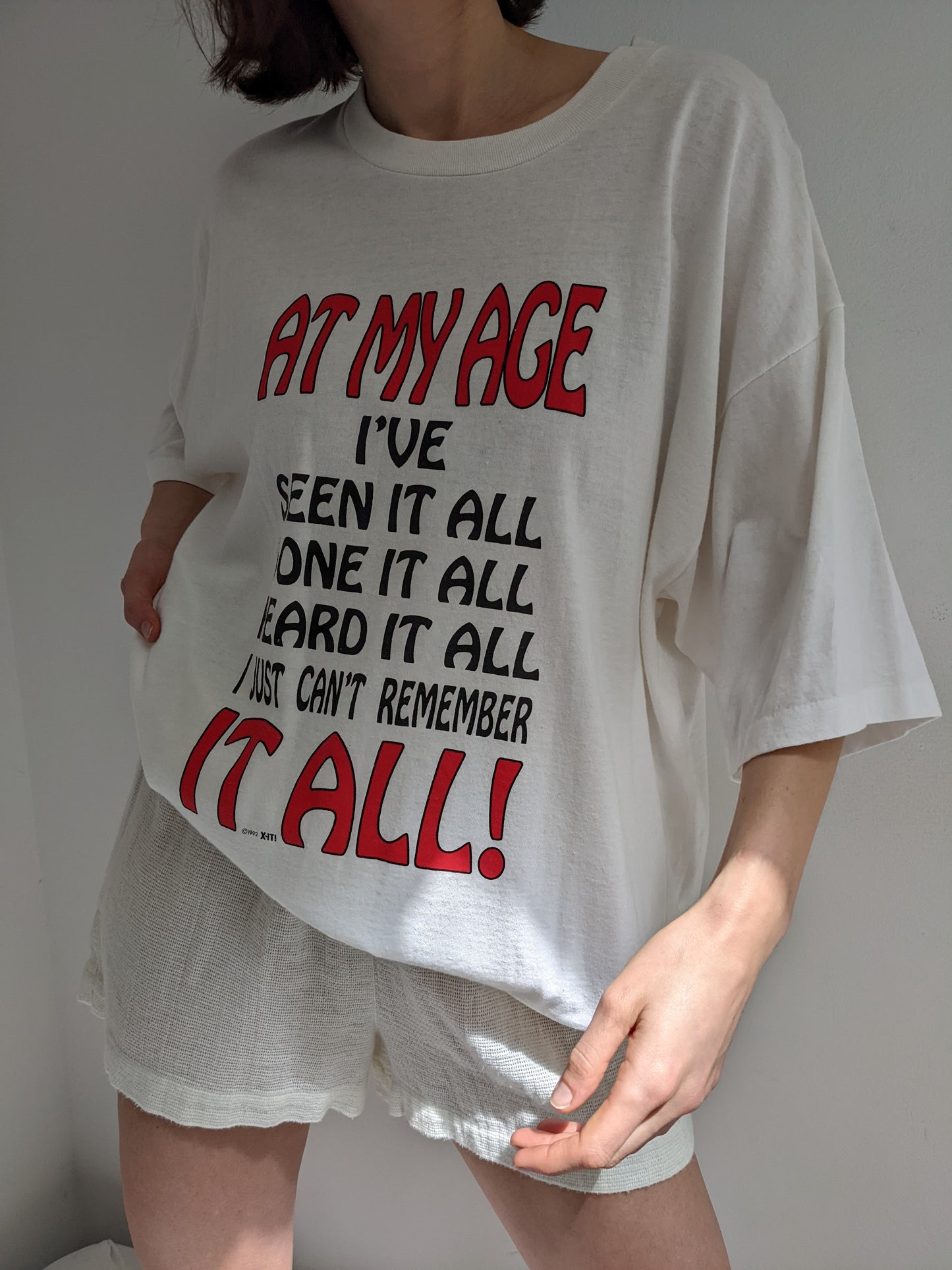 Vintage Comedic "At My Age" Graphic T-Shirt